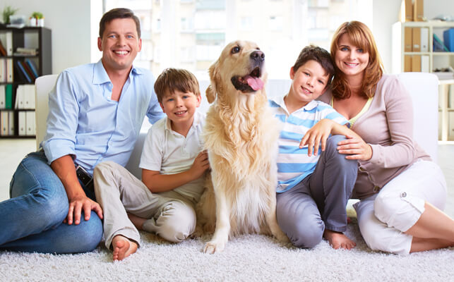 Happy Family with Dog